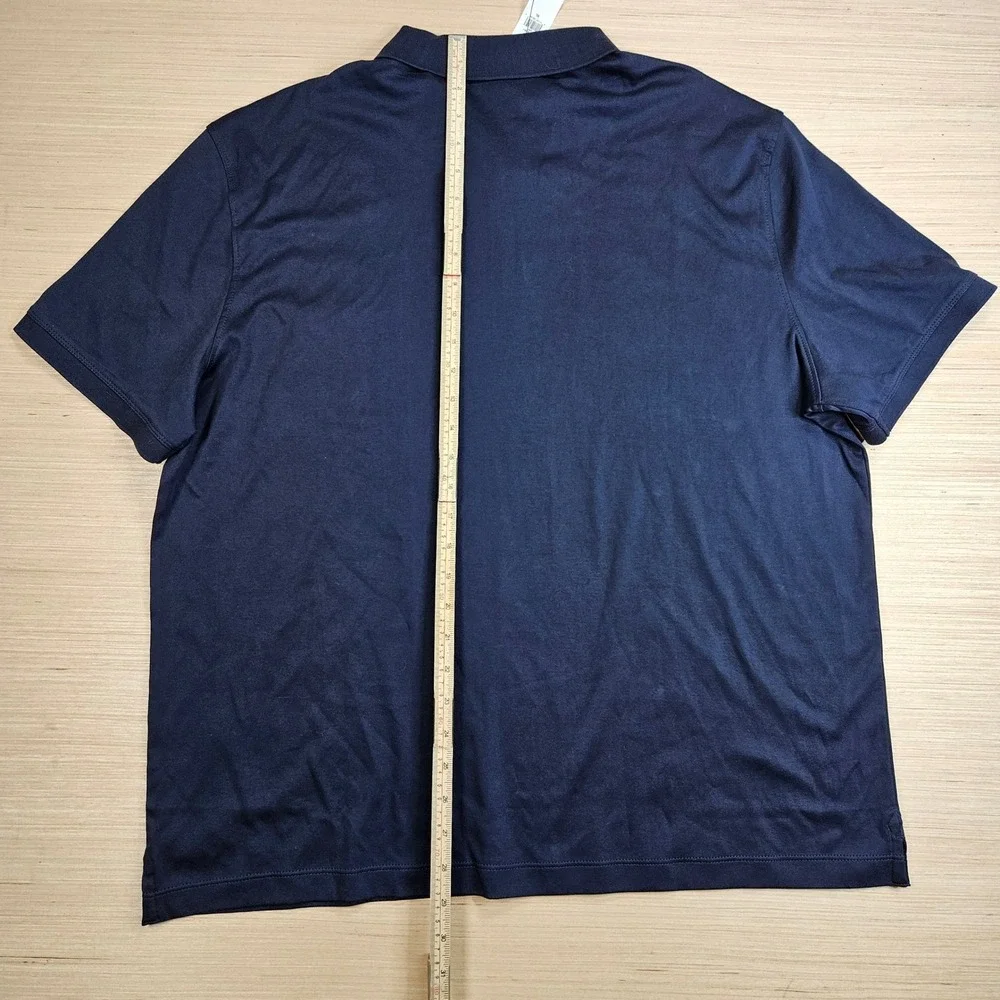 Banana Republic Luxe Touch Polo Men XL Navy Short Sleeve Cotton NEW